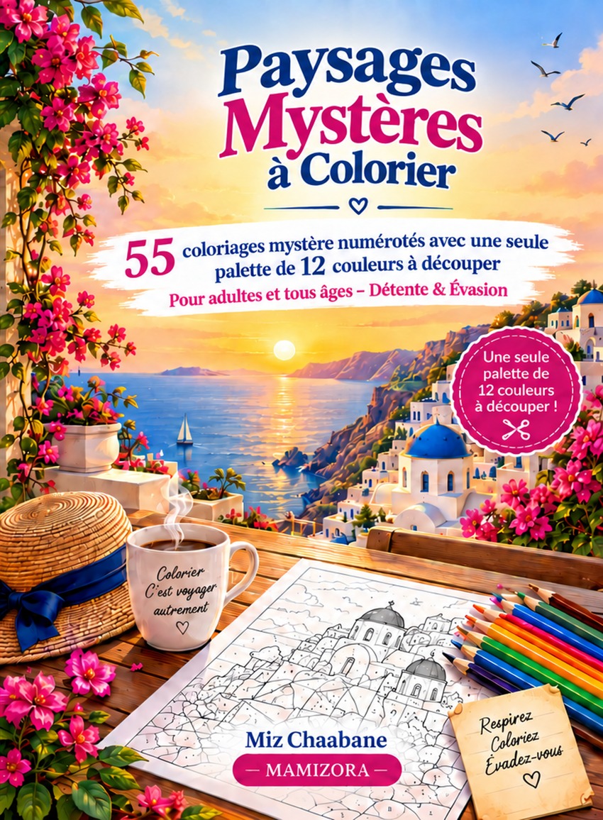 Couverture de Paysages Mystères à Colorier